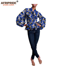 Load image into Gallery viewer, 2019 african clothing for women ankara coat jacket dashiki tops print shirt with big bow plus size crop top AFRIPRIDE A1822001