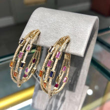 Load image into Gallery viewer, GODKI 2020 Trendy Twist Across Hoop Earrings Dubai Colorful Women Bridal Wedding Jewelry Aperture Earring pulseras mujer moda