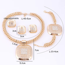 Load image into Gallery viewer, African Beads Jewelry Sets Nigerian Wedding Accessories Bridal Collar Costume Earring Necklace Set Dubai Gold Color
