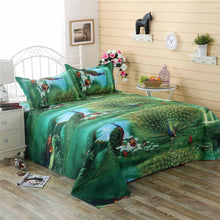 Load image into Gallery viewer, 4pcs Bedding Set luxury 3D Peacock Cotton Bedding sets Bed Sheet Duvet Cover Pillowcase Cover set King Queen size Bedspread