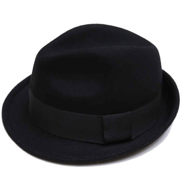 Retro Hard Felt Women Men Fold Wide Brim Fedora Panama Casual Hats