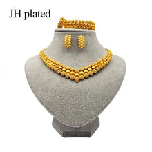 Load image into Gallery viewer, Nigeria Dubai Gold African bridal Bracelet Necklace earrings ring set