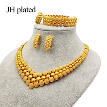 Load image into Gallery viewer, Nigeria Dubai Gold African bridal Bracelet Necklace earrings ring set