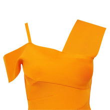 Load image into Gallery viewer, Solid Nude Sexy Orange Two Piece Bandage Set Celebrity Designer Fashion Women&#39;s Set