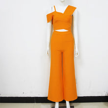 Load image into Gallery viewer, Solid Nude Sexy Orange Two Piece Bandage Set Celebrity Designer Fashion Women&#39;s Set