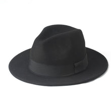 Load image into Gallery viewer, Wool Men Felt Trilby Fedora Hat For Gentleman Wide Brim Top Cloche Panama Sombrero Cap