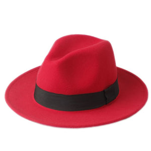 Wool Men Felt Trilby Fedora Hat For Gentleman Wide Brim Top Cloche Panama Sombrero Cap