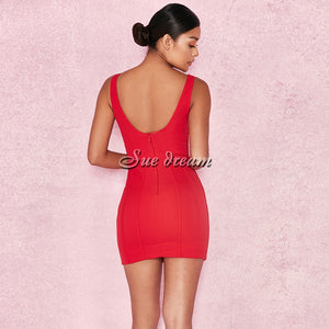 2018 Summer new women dress strapless bandage dress sexy bodycon chic celebrity party red white brown dresses vestidos wholesale