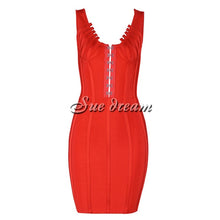 Load image into Gallery viewer, 2018 Summer new women dress strapless bandage dress sexy bodycon chic celebrity party red white brown dresses vestidos wholesale