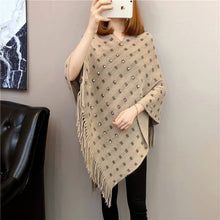 Load image into Gallery viewer, Autumn and winter knitted tassels in the long section of the shawl new loose cape coat female bat shirt