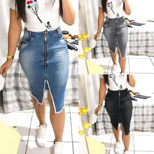 Load image into Gallery viewer, Women Fashion High Waist Ripped Split Bodycon Street Style Denim Skirt