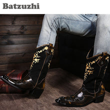 Load image into Gallery viewer, Hand Made Men Motorcycle Riding Boots Leather Men Shoes