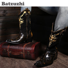 Load image into Gallery viewer, Hand Made Men Motorcycle Riding Boots Leather Men Shoes