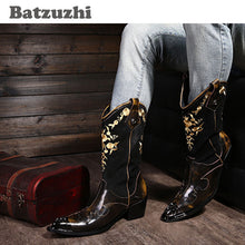 Load image into Gallery viewer, Hand Made Men Motorcycle Riding Boots Leather Men Shoes