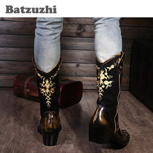 Load image into Gallery viewer, Hand Made Men Motorcycle Riding Boots Leather Men Shoes