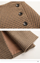Load image into Gallery viewer, Retro Female Hight Waist Asymmetry Woolen Midi Skirt Wrap New Plaid Vintage Fashion Slim