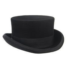 Load image into Gallery viewer, GEMVIE 11cm 100% Wool Felt Top Hat For Men/Women New Cylinder Hat Topper Mad Hatter Party Costume Fedora Derby Magician Hat