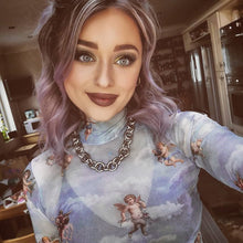 Load image into Gallery viewer, Women T Shirt See Through Transparent Mesh Tops Long Sleeve Sheer Slim Turtleneck