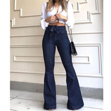 Load image into Gallery viewer, New Summer 2020 High Waist Flare Jeans Black Blue Ripped Female Jeans For Women Skinny Jeans Mom Wide Leg Denim Pants Plus Size