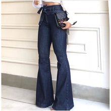 Load image into Gallery viewer, New Summer 2020 High Waist Flare Jeans Black Blue Ripped Female Jeans For Women Skinny Jeans Mom Wide Leg Denim Pants Plus Size