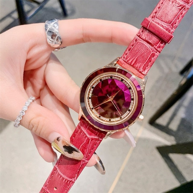 relojes para mujer Luxury Woman Watch 2019 Women's Leather Band Analog Quartz WristWatch Ladies Watch Women Dress Diamond Clock