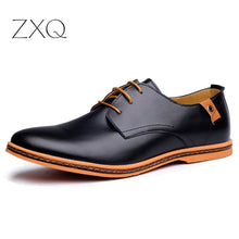 Load image into Gallery viewer, Leather Casual Men Shoes Fashion Men Flats Round Toe Comfortable Office Men Dress Shoes Plus Size 38-48