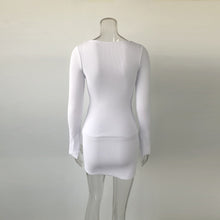 Load image into Gallery viewer, KGFIGU ribbed tops and skirts sets 2019 Autumn two pieces sets sexy zipper full sleeve white matching sets outfits