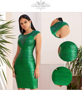 Adyce 2020 New Summer Green Lace Bandage Dress Women Sexy Hollow Out Bodycon Club Celebrity Evening Runway Party Dress Vestidos