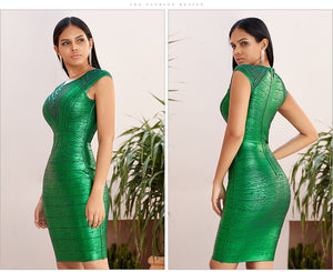 Adyce 2020 New Summer Green Lace Bandage Dress Women Sexy Hollow Out Bodycon Club Celebrity Evening Runway Party Dress Vestidos