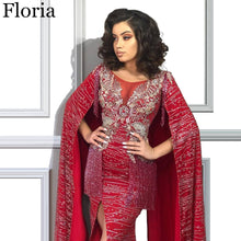 Load image into Gallery viewer, Plus Size Red Muslim Celebrity Dress Arabic Formal Evening Dress فساتين سهرة вечернее платье Women Prom Dress Party Custom