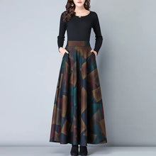 Load image into Gallery viewer, Vintage A-Line High Waist Woolen Skirts 2019 Autumn Winter Fashion Women&#39;s Wool Maxi Skirts Female Casual Long Streetwear