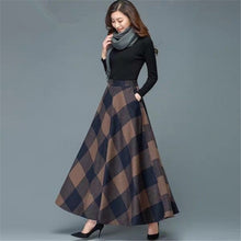 Load image into Gallery viewer, Vintage A-Line High Waist Woolen Skirts 2019 Autumn Winter Fashion Women&#39;s Wool Maxi Skirts Female Casual Long Streetwear