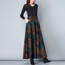 Load image into Gallery viewer, Vintage A-Line High Waist Woolen Skirts 2019 Autumn Winter Fashion Women&#39;s Wool Maxi Skirts Female Casual Long Streetwear
