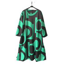 Load image into Gallery viewer, Women Print Round Collar Basic a-line Sleeve Dress