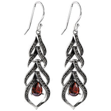 Load image into Gallery viewer, Sterling Silver Natural Vintage Gemstone Drop Earrings For Women