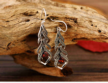 Load image into Gallery viewer, Sterling Silver Natural Vintage Gemstone Drop Earrings For Women