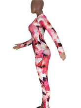 Load image into Gallery viewer, Women outfits Casual Print Flower Skinny tracksuits sheath long sleeve top and pencil pants plus size bodycon Kendall Jenner set