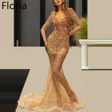 Load image into Gallery viewer, Celebrity Dress With Crystals and beading Long Formal Evening Dress Sexy Prom Dress Party Red Carpet Gowns