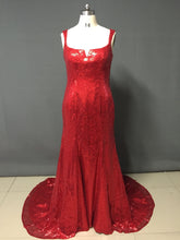 Load image into Gallery viewer, Celebrity Dress Sexy V Neck Spaghetti Strap Backless Dresses Red Evening Dresses