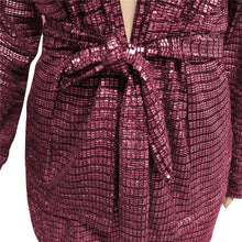 Load image into Gallery viewer, ANJAMANOR Sparkly Sequin Women 2 Piece Set Winter Long Sleeve Blazer and Short Pants Matching Sets Sexy Club Outfits D52-BZ63