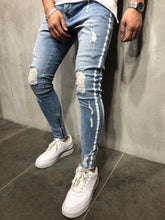 Load image into Gallery viewer, Men Stylish Ripped Jeans Pants Biker Skinny Slim Straight Frayed Denim Trousers New Fashion skinny jeans men Clothes