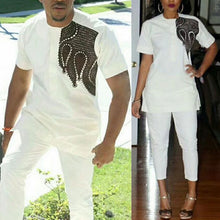 Load image into Gallery viewer, Couple Bold Rich Top and Pant Suit Africa Dashiki Style