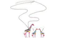 Load image into Gallery viewer, Enamel Alloy Floral African Jungle Giraffe Earrings Necklace Jewelry Sets For Women Girls Teens Gift Wild Animal Charms