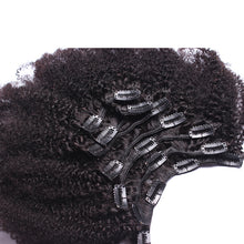 Load image into Gallery viewer, 4B 4C Afro Kinky Curly Clip In Human Hair Extensions Brazilian Remy Hair 100% Human Hair Natural Black Clip Ins Bundle Dolago