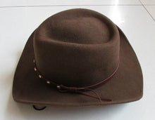 Load image into Gallery viewer, Unisex Brown Wool Felt Western Cowboy Hat For Men Women