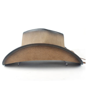 New Fashion Western Cowboy Hat For Women Men Leather Sombrero Hombre Jazz Caps