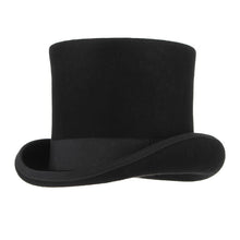 Load image into Gallery viewer, GEMVIE 17cm 100% Wool Felt Beaver High Top Hat Topper Derby Cylinder Hat For Women Men Mad Hatter Party Costume Magician Cap