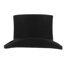 Load image into Gallery viewer, GEMVIE 17cm 100% Wool Felt Beaver High Top Hat Topper Derby Cylinder Hat For Women Men Mad Hatter Party Costume Magician Cap