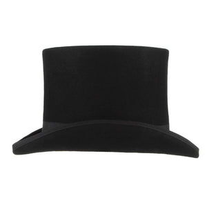 GEMVIE 17cm 100% Wool Felt Beaver High Top Hat Topper Derby Cylinder Hat For Women Men Mad Hatter Party Costume Magician Cap