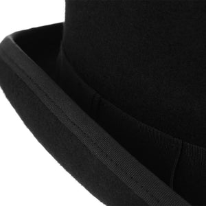 GEMVIE 17cm 100% Wool Felt Beaver High Top Hat Topper Derby Cylinder Hat For Women Men Mad Hatter Party Costume Magician Cap